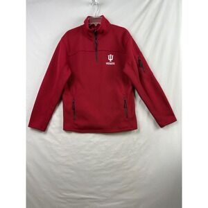 Campus Heritage Indiana Hoosiers Men Size M Red Quarter Zip Fleece Jacket 18461